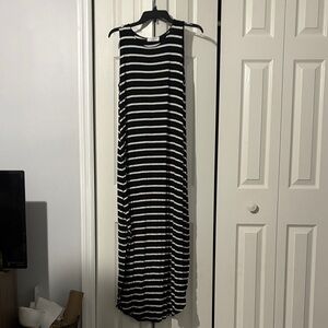Striped Black and White Maxi Dress